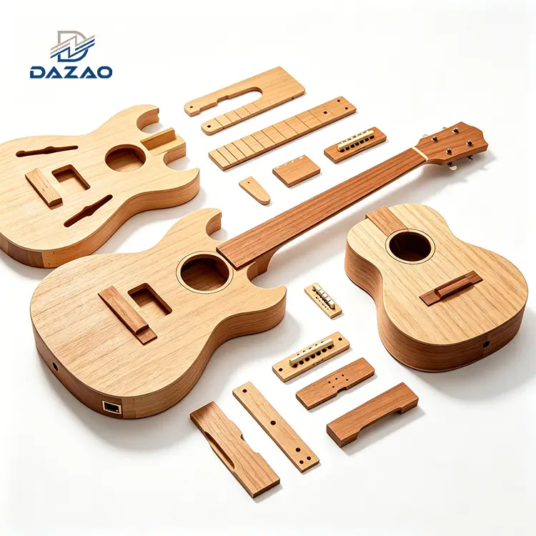 O CNC da precisão fez à máquina componentes da guitarra das peças do instrumento de madeira